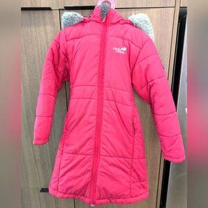 Perlin Pinpin Pink Puffer Jacket with High Collar